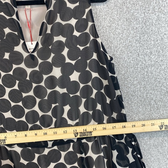 Anne Klein sleeveless maxi dress polka dots chiffon texture cinch waist S - Picture 6 of 14